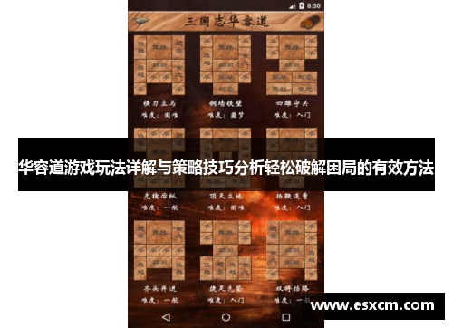 华容道游戏玩法详解与策略技巧分析轻松破解困局的有效方法